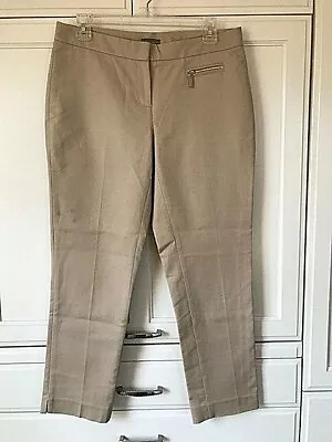 Vince Camuto Pants Size 4 Beige Khaki Flat Front Ankle Work Career Casual • $10.99