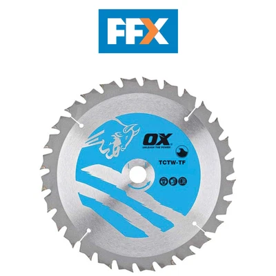 Ox Tools OX-TCTW-TF-1651624 Thin Kerf Wood Cutting Blade 165mm X 1.6 X 16 X 24T • £11.94