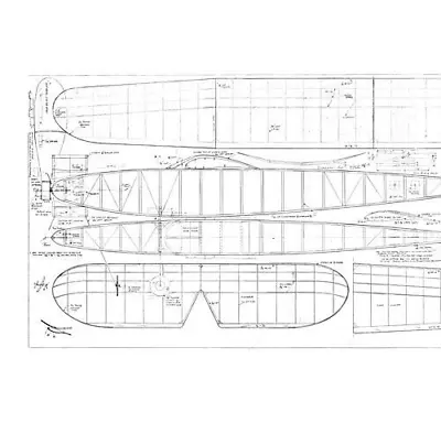 1940 Lanzo Cabin 55  Wingspan Model Airplane Printed Plans & Templates • $20