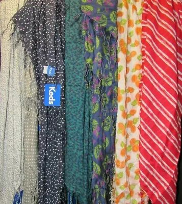 NWT Ked's Square Scarf With Fringe 7 Colors Your Pick 38  X 38  100% Viscose • $8.95