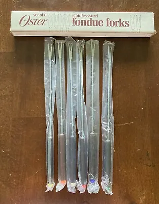 $11.99 • Buy 6 Vintage Oster Fondue Forks Stainless Steel  IOB