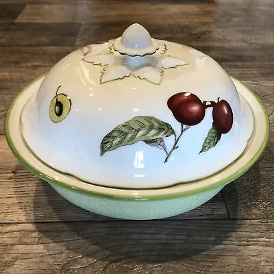 Villeroy & Boch Cascara Cake & Cookie Dish Covered Lid 11.25” Fruit Rare Piece! • $97.30