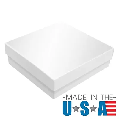 Glossy White Cotton Filled Gift Boxes Jewelry Cardboard Box Lots Of 100~200~500 • $249.55