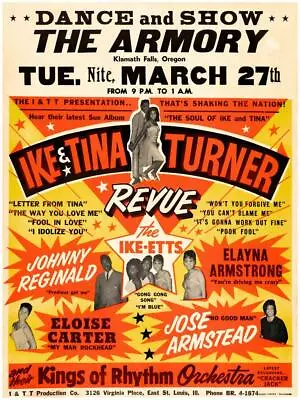 Ike & Tina Turner * POSTER * 1962 Rock N Roll Revue R&B Soul - WALL ART PRINT • $26.89