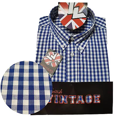 Warrior UK England Button Down Shirt STEADY Slim-Fit Skinhead Mod Retro SMALL • £34.90