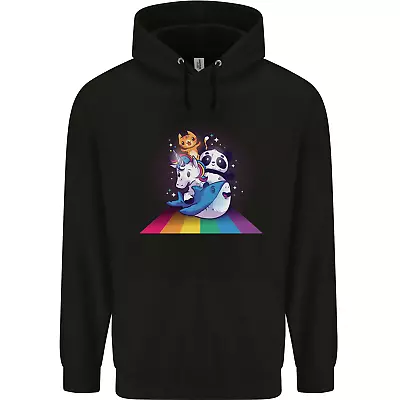 Mystical Panda Bear Unicorn Cat And Shark Mens 80% Cotton Hoodie • £19.99