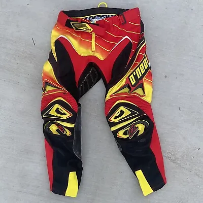 Vintage 80s O'Neal Motocross Pants Red Black Size 32 Free Shipping • $48.99