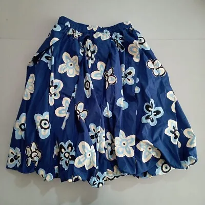 Uniqlo Marni Knee Length Balloon Shape Skirt Blue Floral Japan Size L (US M) • $59.99