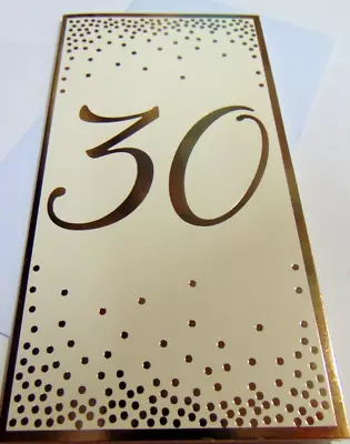 30th Money/Gift Card/Voucher Wallet Greetings Card......A Gift For 30th Birthday • £1.95