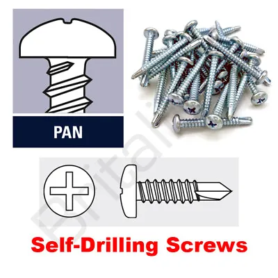 £2.59 • Buy Pan Head Self Drilling Tek Screws Zinc Plated Metal Fixing Windows Roofing