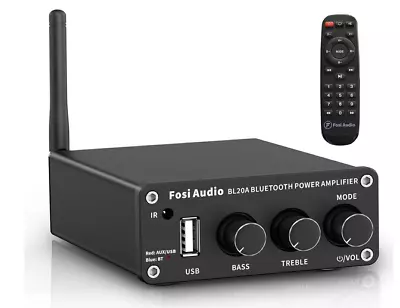 Fosi Audio BL20A 200 Watts Bluetooth 5.0 Power Amplifier USB Flash Drive Player • £30