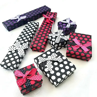 Polka Dot Jewellery Gift Boxes Necklace Bracelet Ring Present Presentation Box • £4.99