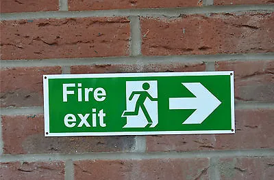 £1.99 • Buy FIRE EXIT DIRECTIONAL ARROW RIGHT Plastic Sign Or Sticker 300x100mm Emergency