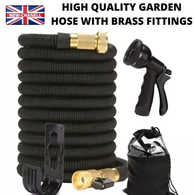 Heavy Duty Expandable Flexible Garden Expanding Hose Pipe With Spray Gun Water • £18.99
