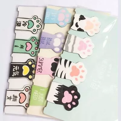 Office Supply Book Labels Magnetic Bookmarks Cat Paw Books Marker Paper Clip • £3.05