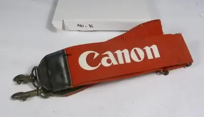 Vintage Canon Red With White Logo Wide Neck Shoulder Strap Camera Genuine Refm • £8.99