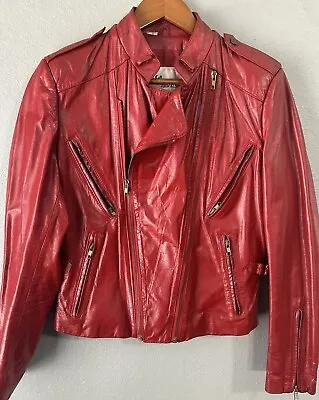 Vintage 80’s Wilson's Red Leather Michael Jackson Jacket Women’s Size Medium • $49.99