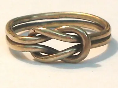 Vintage Sterling Gold Plate Love Knot Ring Sz 5.5 • $7.99