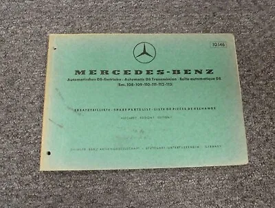 1965-1968 Mercedes Benz 200 200D 110 Transmission Parts Catalog Manual 1966 1967 • $203.27