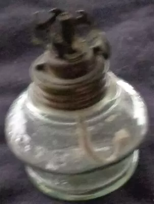 Antique Cresolene Vapo Miniature Kerosene Lantern Reservoir – EMBOSSED GLASS • $29.99