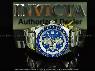 Invicta Men 46mm Pro Diver PADI 70s Chrono Blue Dial Tachymeter Bezel SS Watch • $127.99