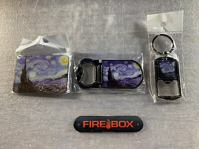 (3) Van Gogh Art Starry Night  Magnet Keychain Bottle Opener Stocking Stuffer • $12