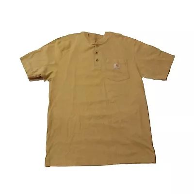 Carhartt Shirt Adult Medium Mens M Henley T-shirt Cotton Heavyweight Workwear  • $18.99