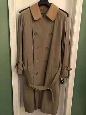 RARE! 46R Burberrys' Trench Coat 70% Wool Gabardine Shell + Wool Zip Liner READ • $299