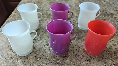 Vintage Kool-Aid Man Lot Of 6 Plastic Cups Mugs Purple White Red 8 Ounces Smile • $9.99