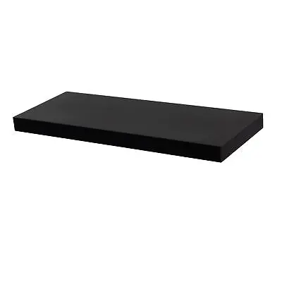 £11.99 • Buy 1x Black 60cm Floating Wall Shelf Wooden Shelves Bedroom Office Lounge Storage
