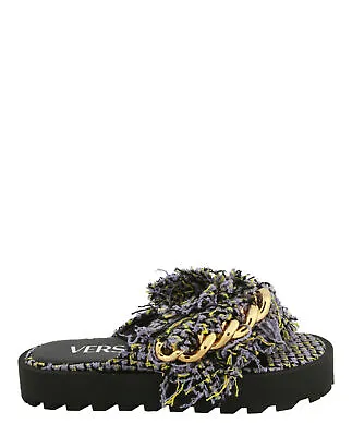 Versace Womens Tweed Chain Platform Sandals • $265.99