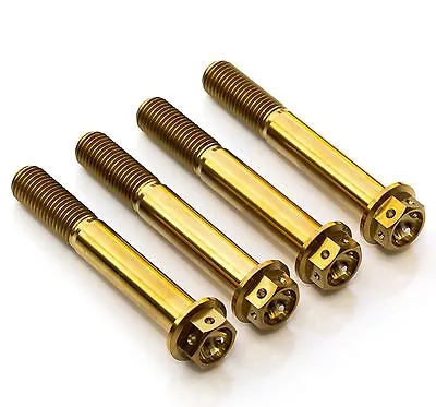 4x Gold Titanium Front Caliper Bolts 60mm For MV Agusta F4 1000 RR 2010-2012 • $62.16