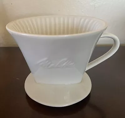 White Mélitte Porcelain One Cup Pour Over Coffee Maker • $18