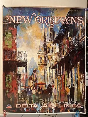 Vintage “Delta Air Lines” New Orleans POSTER UNFRAMED By Jack Laycox • $140