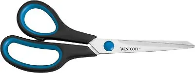 Westcott 8 Inch Easy Grip Left Handed Soft Scissor - Black/Blue 8   • £5.94