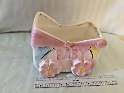 Baby Carriage Ceramic Planter By My Neil Import 1984 Vintage Taiwan • $21