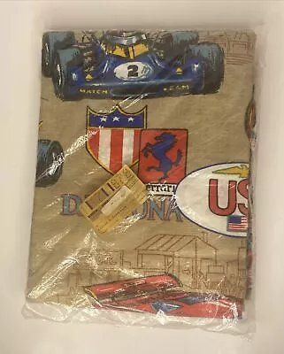 Vintage Racing Race Car Twin Bedspread New Old Stock Daytona Ferrari • $129