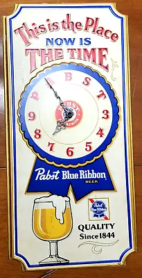 Pabst Blue Ribbon 1979 This Is The Place Now Is The Time Wall Clock Vintage • $105.99