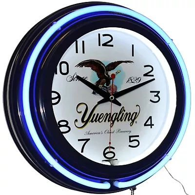 15  Yuengling America's Oldest Brewery Since 1829 Double Neon Clock (Blue-BK) • $118.88