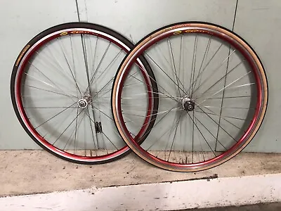 Shimano Dura Ace 7700 32H 25Th Anniversary Hubs/Skewers Mavic CXP 33 Rims Red • $495