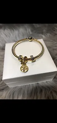 Pandora Moments Snake Chain Bracelet Shine With Charms  568748C00-21cm New Boxed • £100