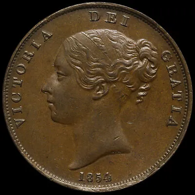1854 Queen Victoria Young Head Copper Penny G/EF • £130