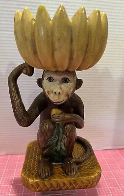 Vintage Chinese Hand Painted Monkey Banana Bowl - Accent Piece • $239
