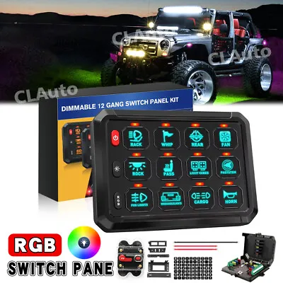 12 Gang RGB Switch Panel 12v/24v LED Light Bar Relay System Marine Boat ATV UTV • $119.99