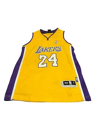 LA Los Lakers Kobe Bryant NBA Kids Youth Jersey Size 14 Years Yellow Marks • $29.12