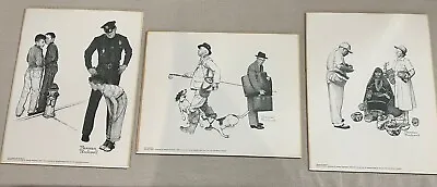 Lot Of 3NORMAN ROCKWELL SIGNED ORIGINAL PENCIL DRAWING  PRINT LITHOGRAPH • $66.95