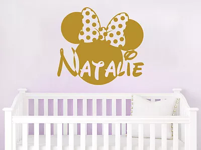 Personalized Girl Name Wall Decal Minnie Mouse Vinyl Decal Sticker Nursery ZX138 • $19.99