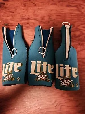 Miller Lite 3 Zip-up Bottle Suit Coozie Coolie Koozie • $17.93