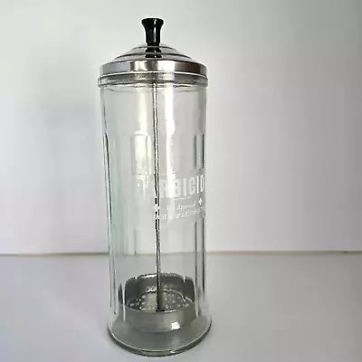 Vintage Barbicide Glass Disinfectant Barber Beauty Shop Jar 11  • $26.99