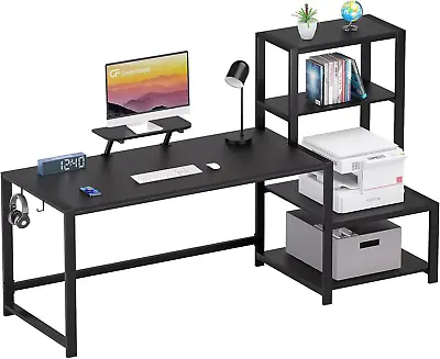 Computer Desk 67 Inch With Storage Printer Shelf Reversible Gaming Home Office  • $214.99